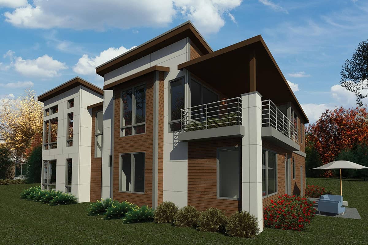 Right rendering of the two-story 4-bedroom contemporary home.