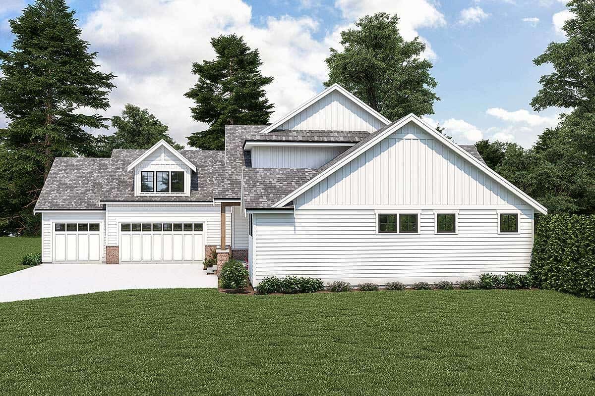 Right rendering of the two-story 4-bedroom country craftsman.