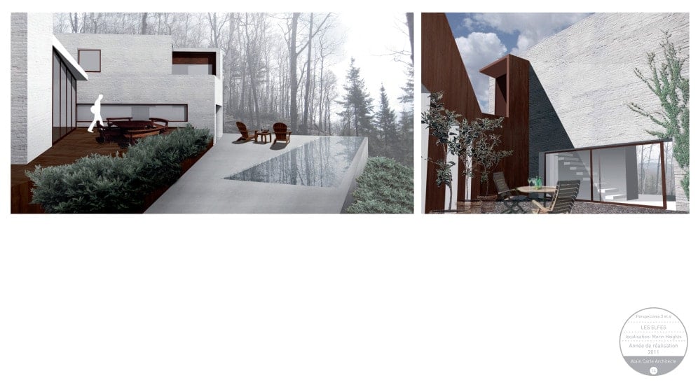 These are dual view of the house's perspective for the outdoor areas.
