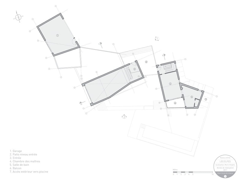 This is an illustration of the house's first level floor plan.