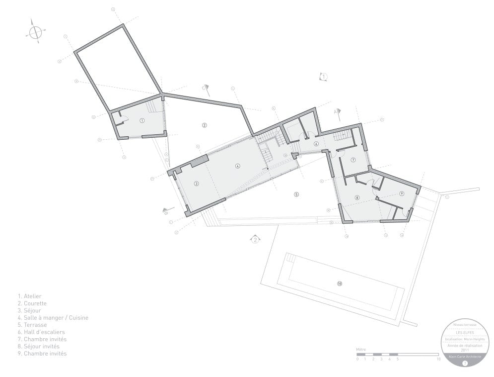 This is an illustration of the house's second level floor plan.