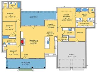 4-Bedroom Single-Story Ranch Home with Open Concept Living (Floor Plan ...