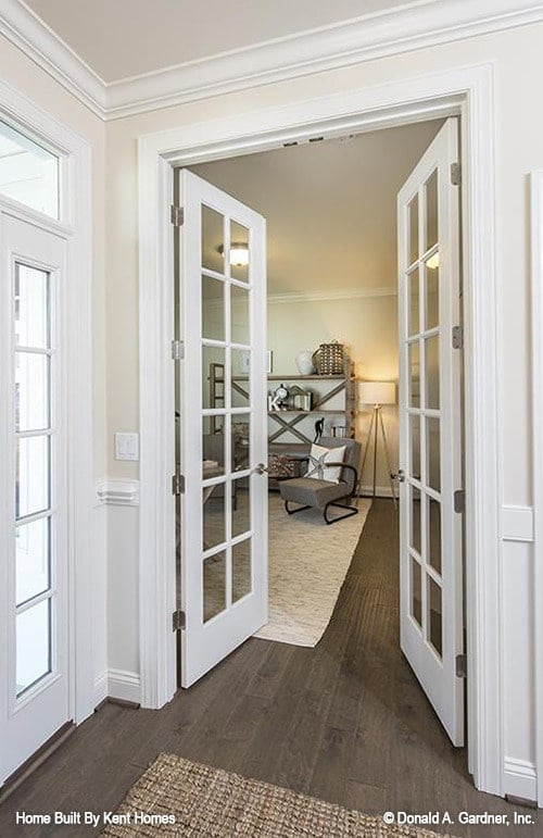 Inviting Space with French Doors and Stylish Details