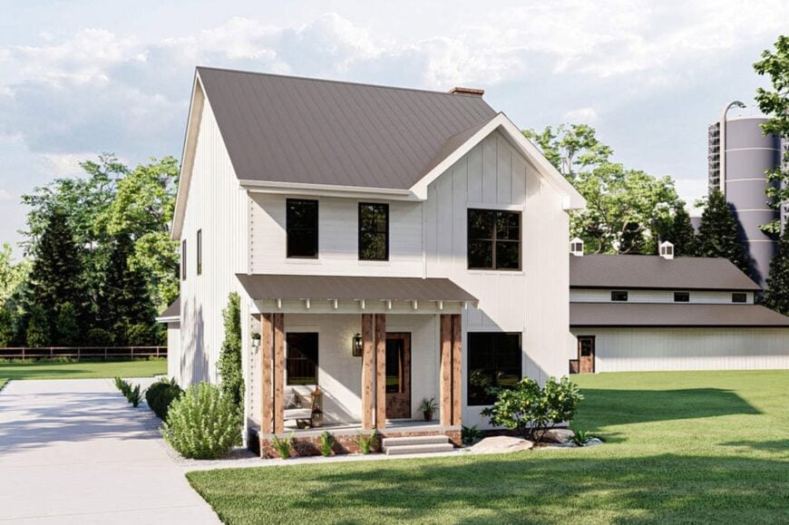 Front rendering of the two-story 4-bedroom country home.