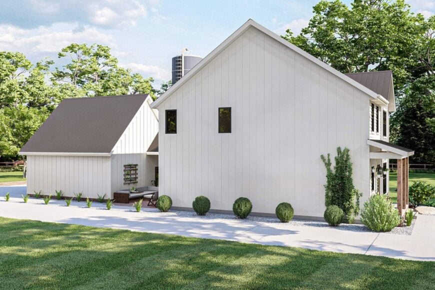 Left rendering of the two-story 4-bedroom country home.