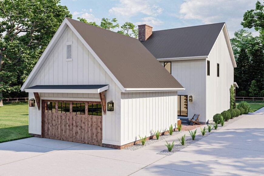 Rear rendering of the two-story 4-bedroom country home.