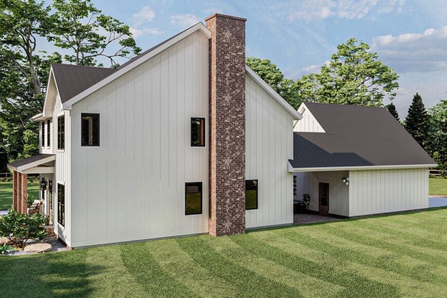 Right rendering of the two-story 4-bedroom country home.