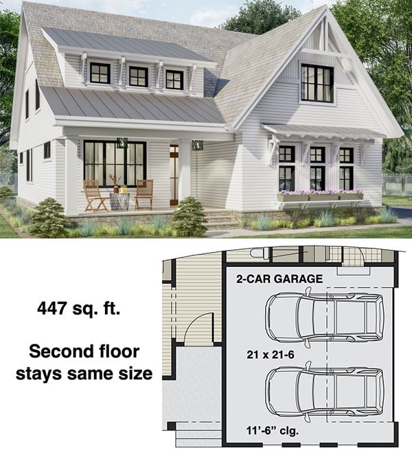 2-car side garage option