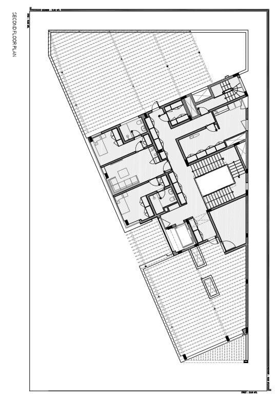 This is an illustration of the second level floor plan of the house.