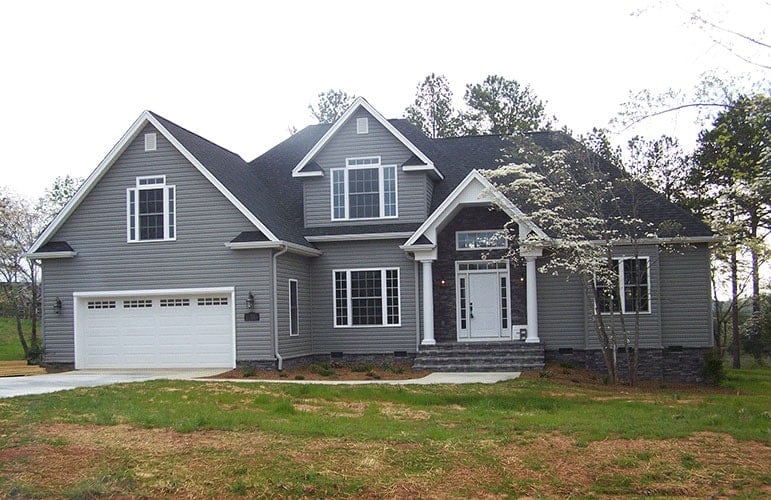 Symmetrical House Design with Prominent Gable Roof