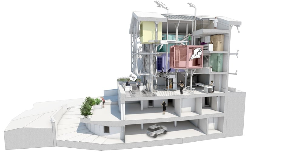 This is a 3D representation of the house's interior design and sections of the house.