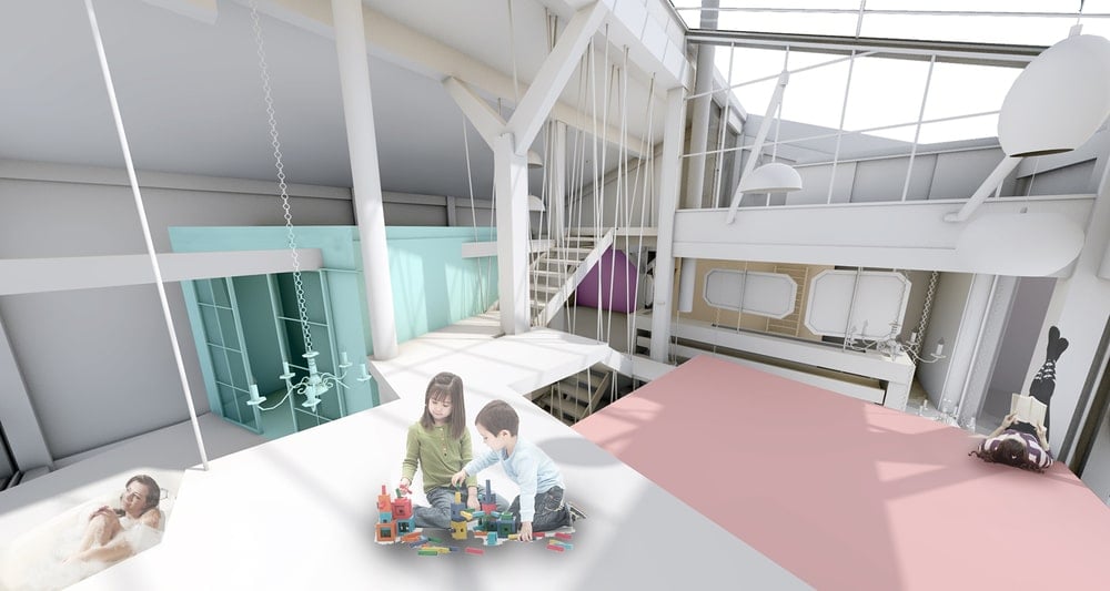 This is a 3D representation of the house's interior design.