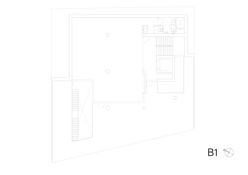 This is the illustration of the basement 1 level floor plan.