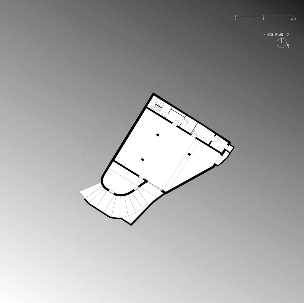 This is an illustration of the house's upper ground level floor plan.