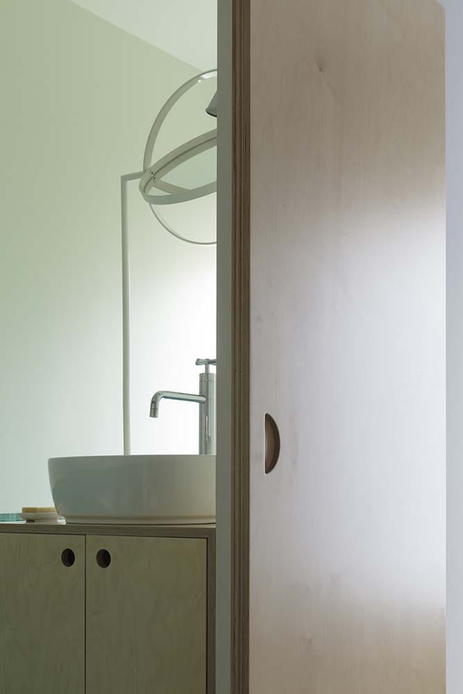 This is a close look at one of the sinks of the house with a freestanding awkwardness.