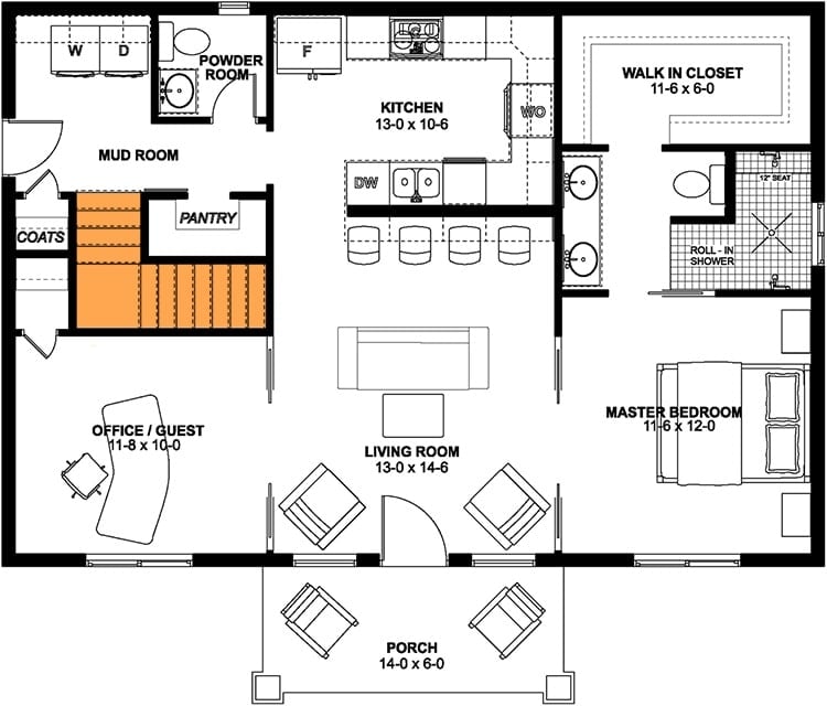 Efficient Single-Level House with Versatile Spaces