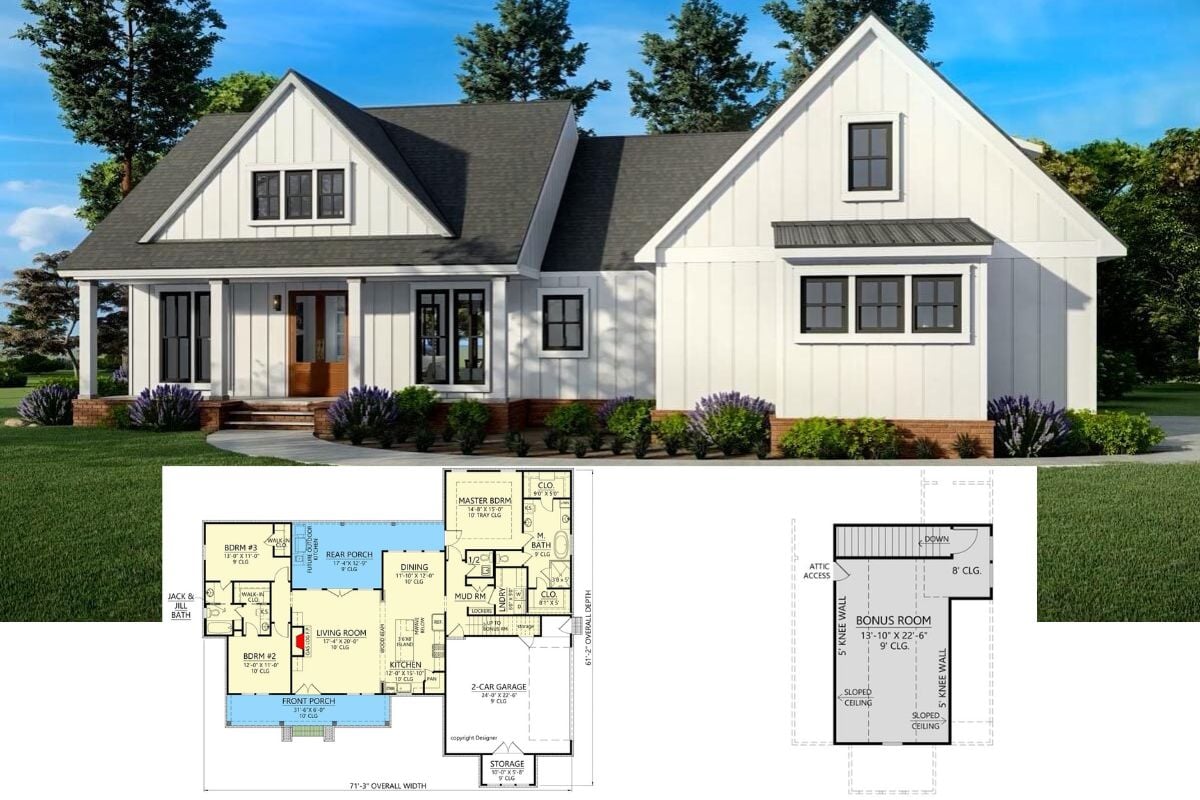Introducing This Spacious Two-Story Modern Farmhouse with Versatile Bonus Room (1,983 Sq. Ft. Floor Plan Included)
