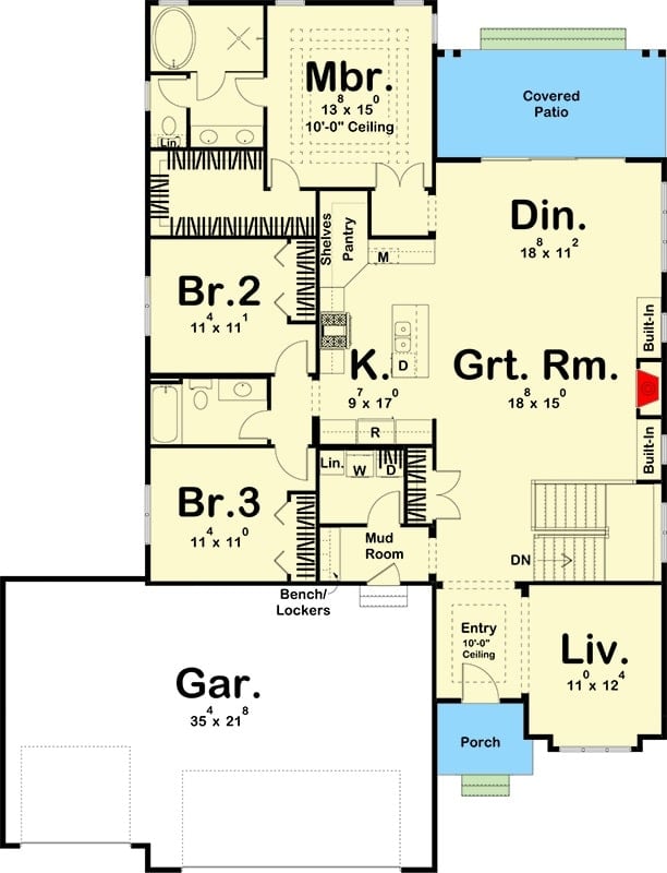 Three-Bedroom Layout with Expansive Great Room