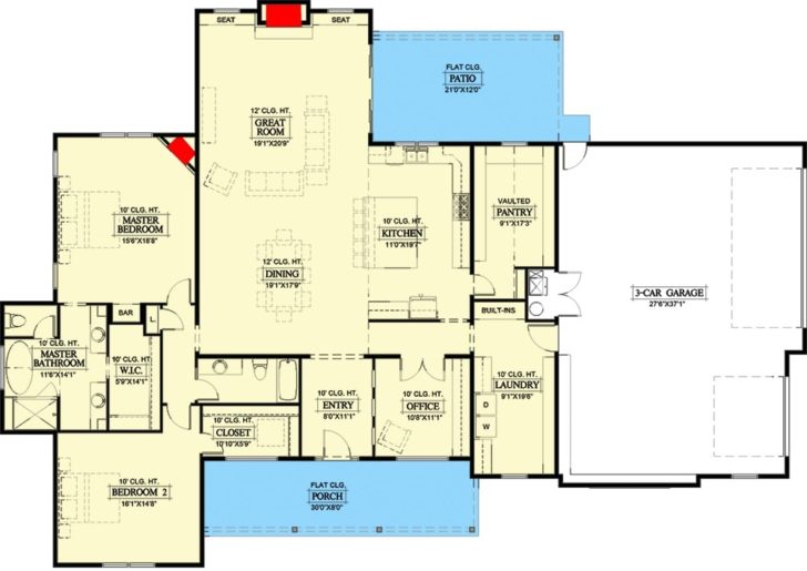 New American Farmhouse Floor Plan Showcases the Beauty of Open Concept ...