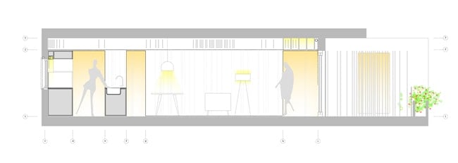 This is an illustration of the cross section elevation of the house.