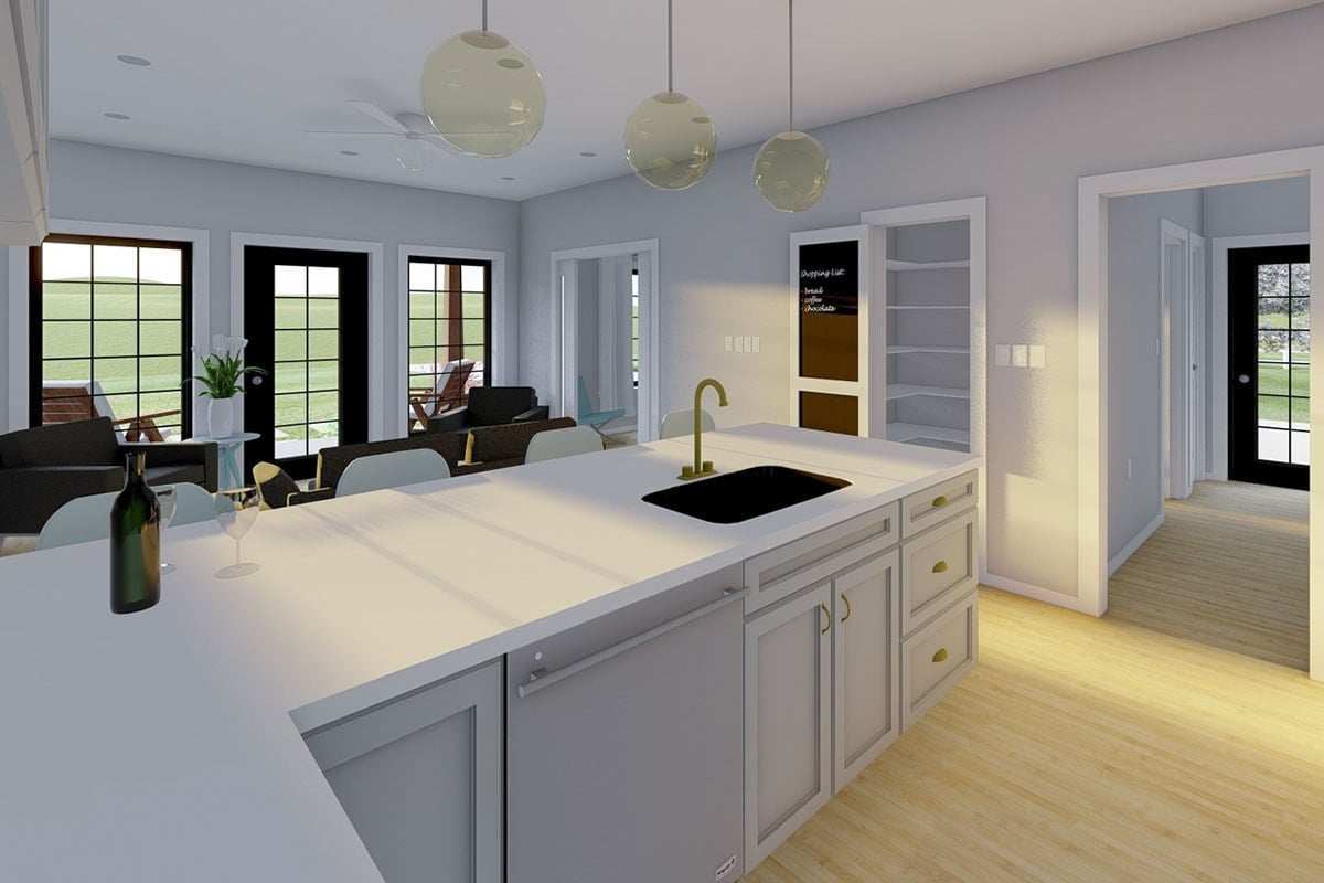Open-Concept Design with Functional Kitchen Island