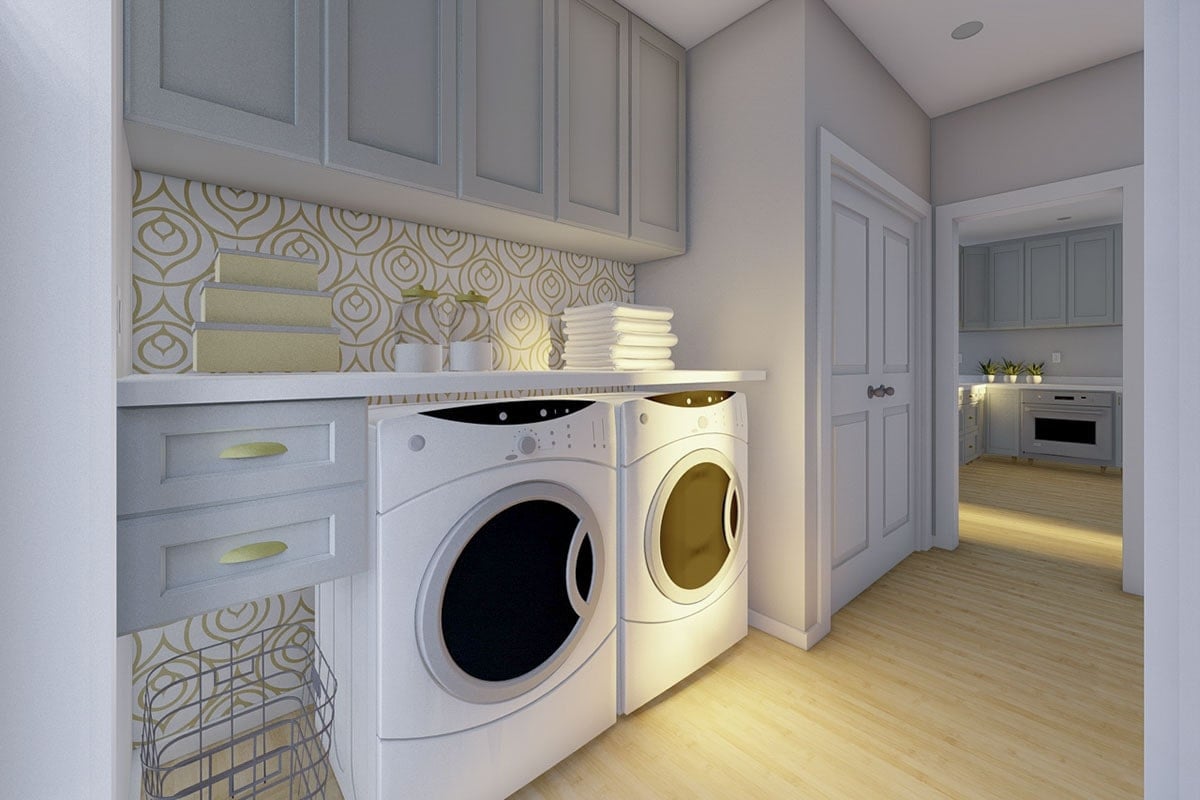 Efficiently Designed Laundry Room with Seamless Appeal