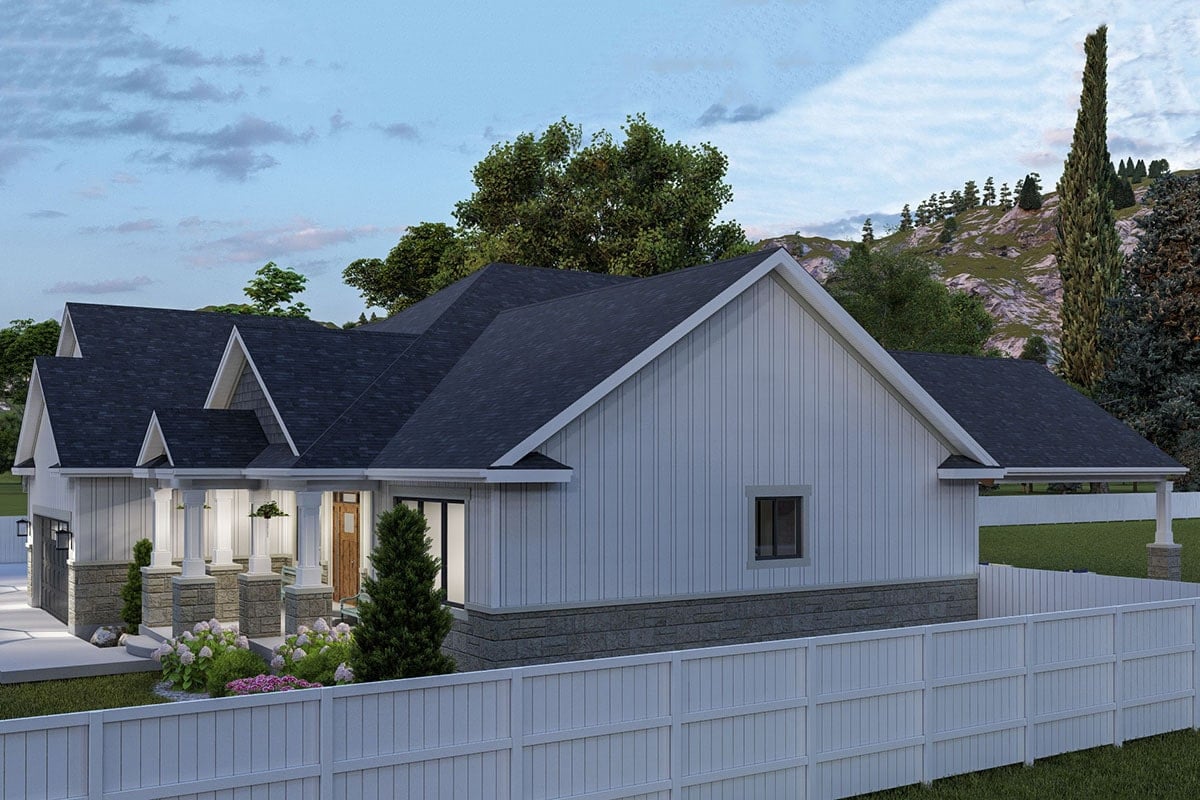 Charming Home with Stone Accents and Gabled Roof