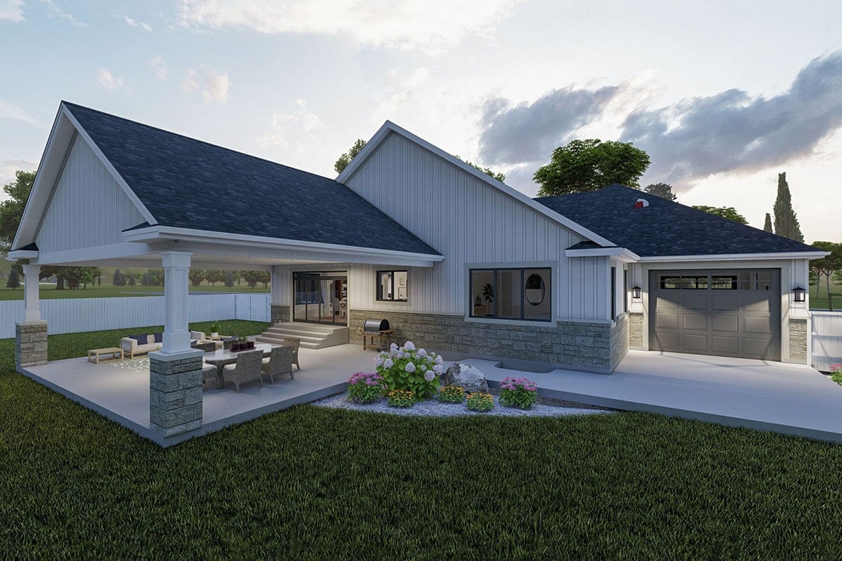 Contemporary Single-Story Home with Stone Accents