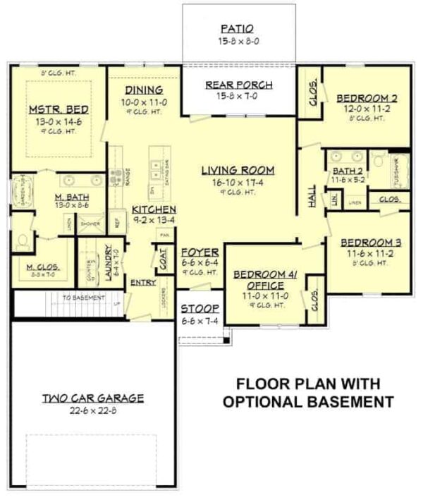 Single-Story 4-Bedroom Country Ranch Style Home with Open Concept ...