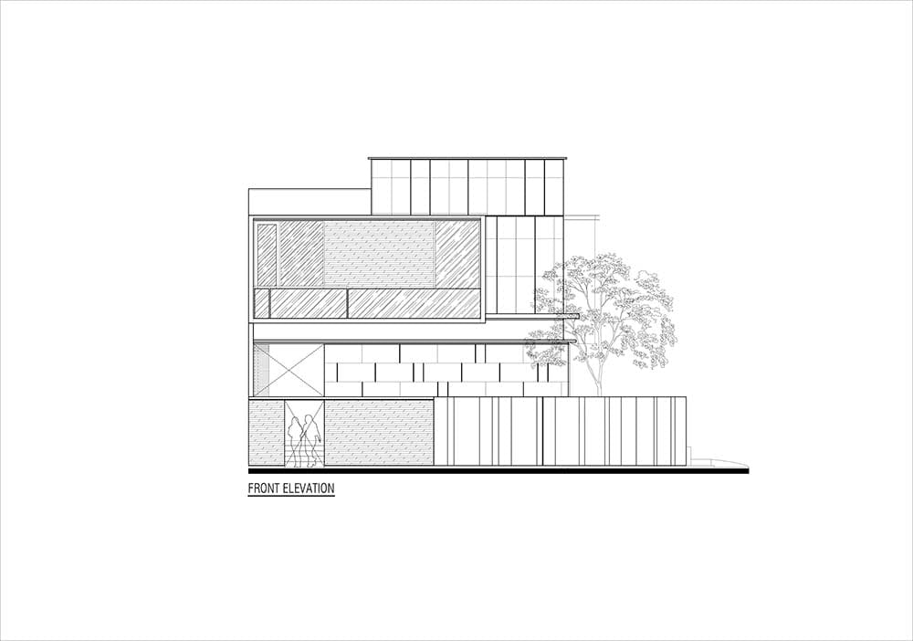 This is the illustration of the house's front elevation.