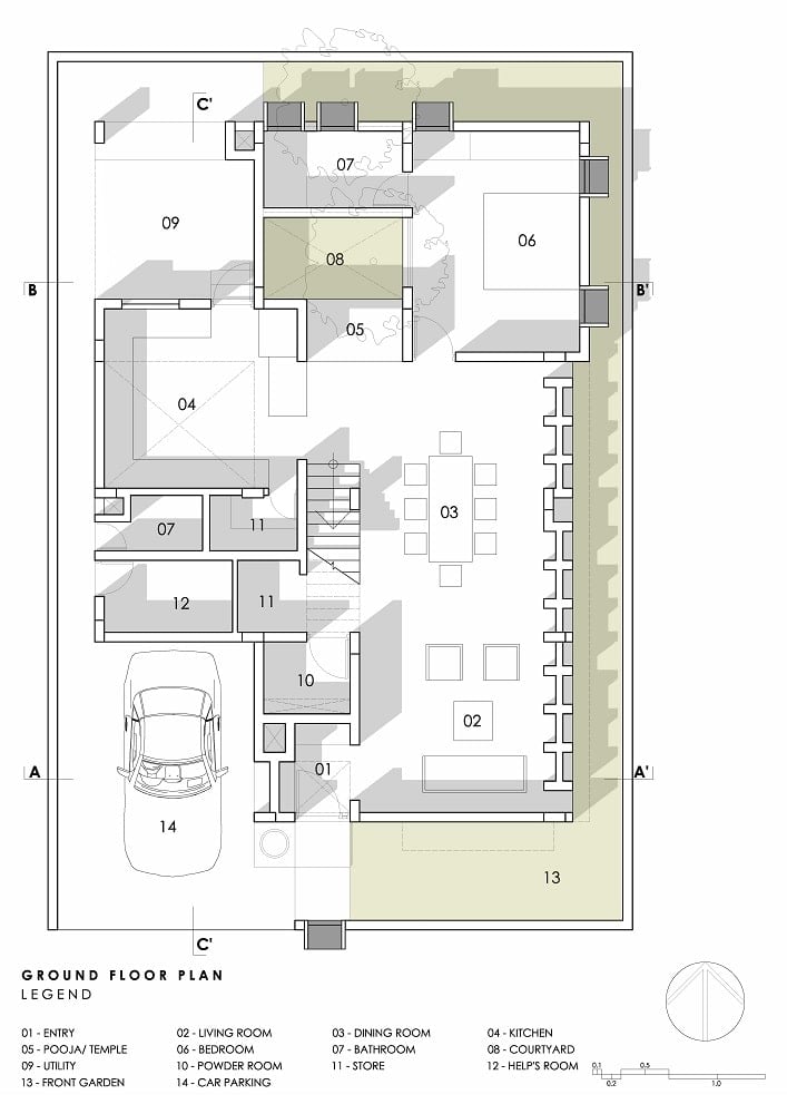 This is an illustration of the ground level floor plan.