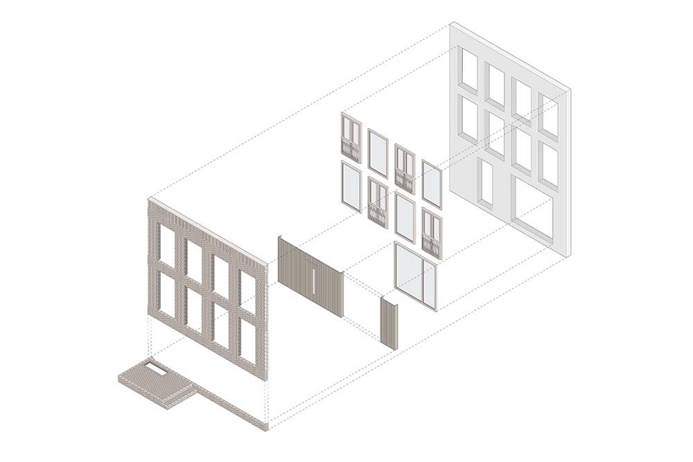 This is an illustration of the house and its various sections isolated.
