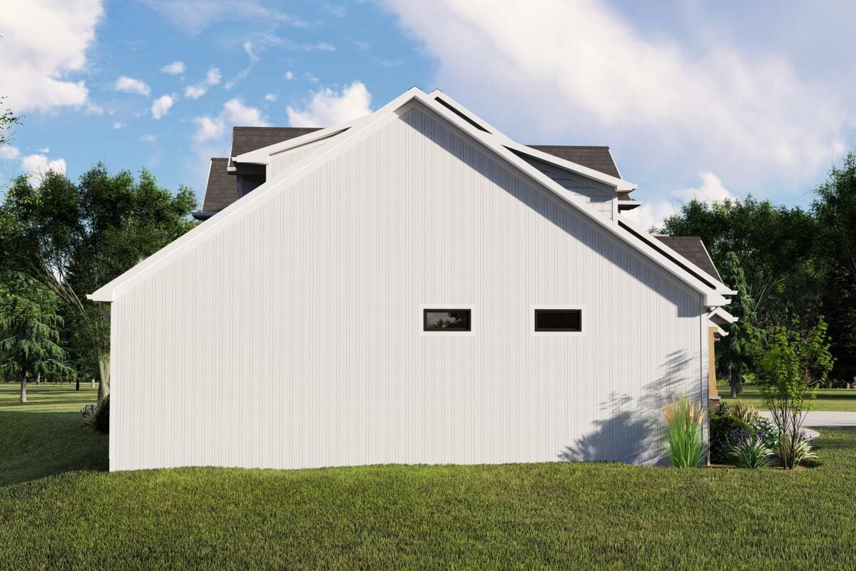 Left rendering of the two-story 4-bedroom New American home.