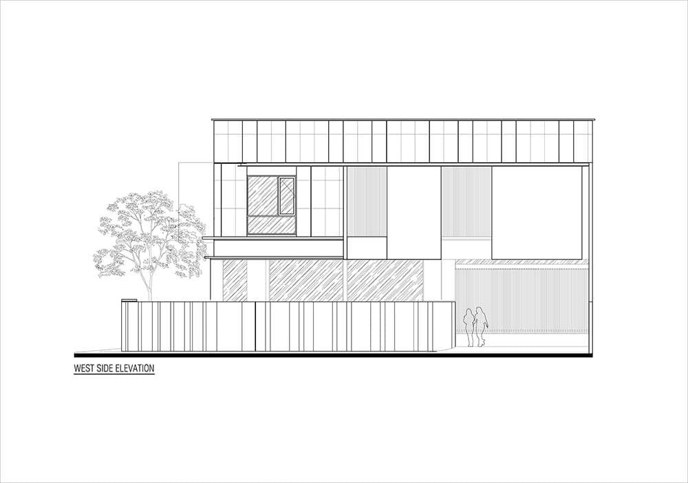This is the illustration of the house's west side elevation.