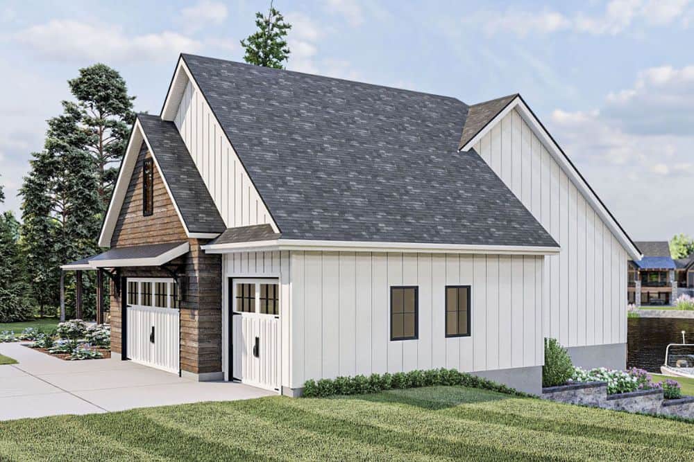 Right rendering of the 5-bedroom two-story New American home.