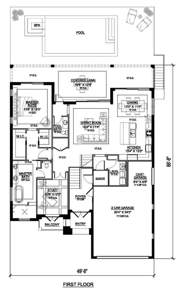 Second level floor plan with two bedroom suites and a storage/mechanical room.