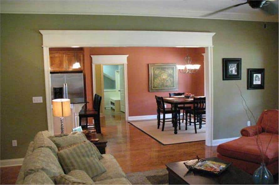 An open layout view showing the great room, kitchen, and breakfast nook.