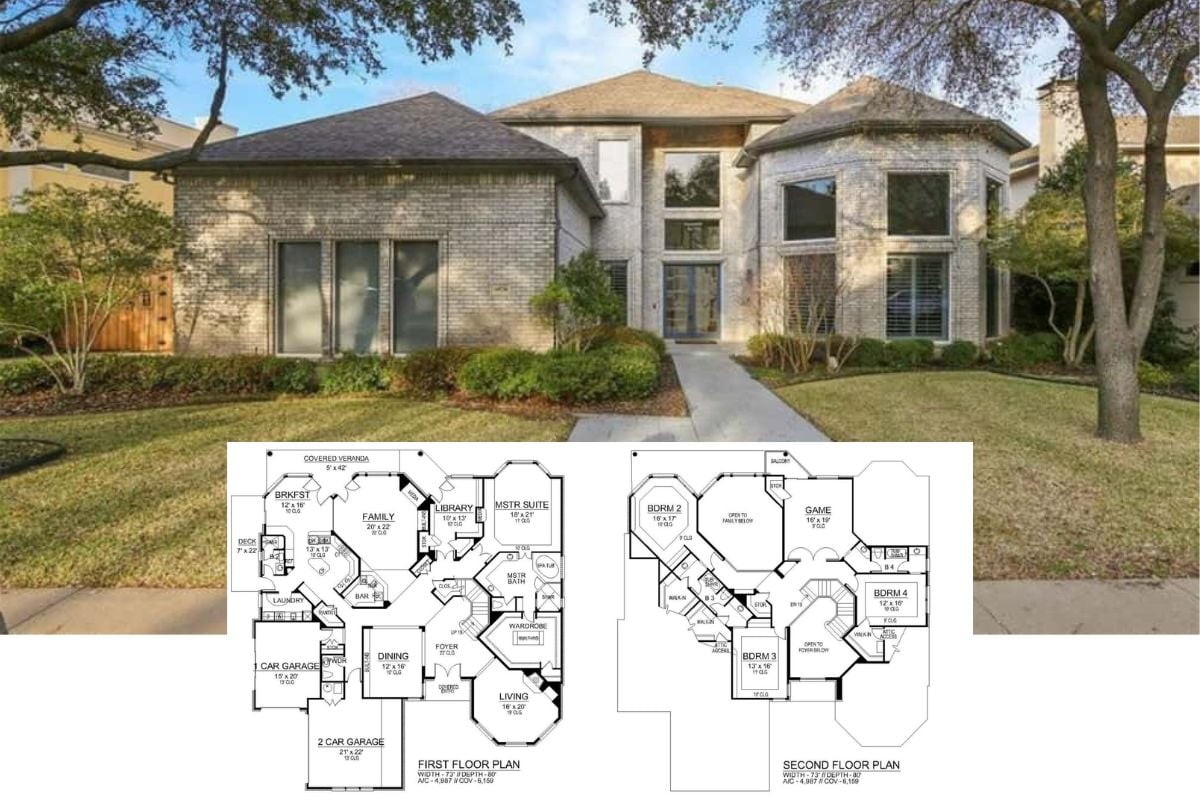 See Inside This 4-Bedroom Contemporary Home That Includes a Fun Wet Bar (See the 4,987 Sq. Ft. Floor Plan)