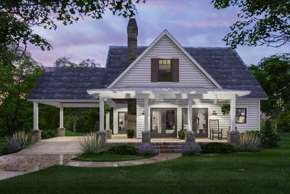 Front rendering of the two-story 3-bedroom New American cottage home.