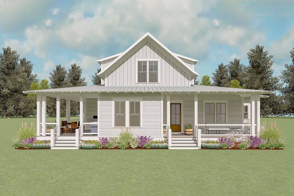 Front rendering of the two-story 4-bedroom country home.