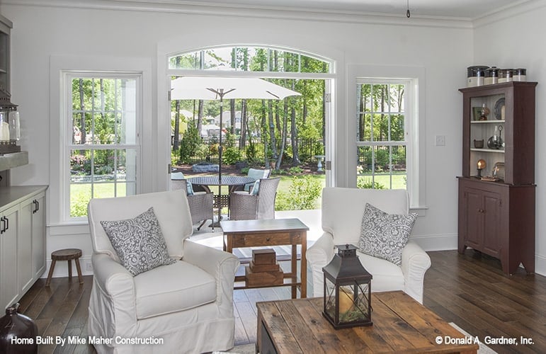 The french door extends the great room onto the rear deck.