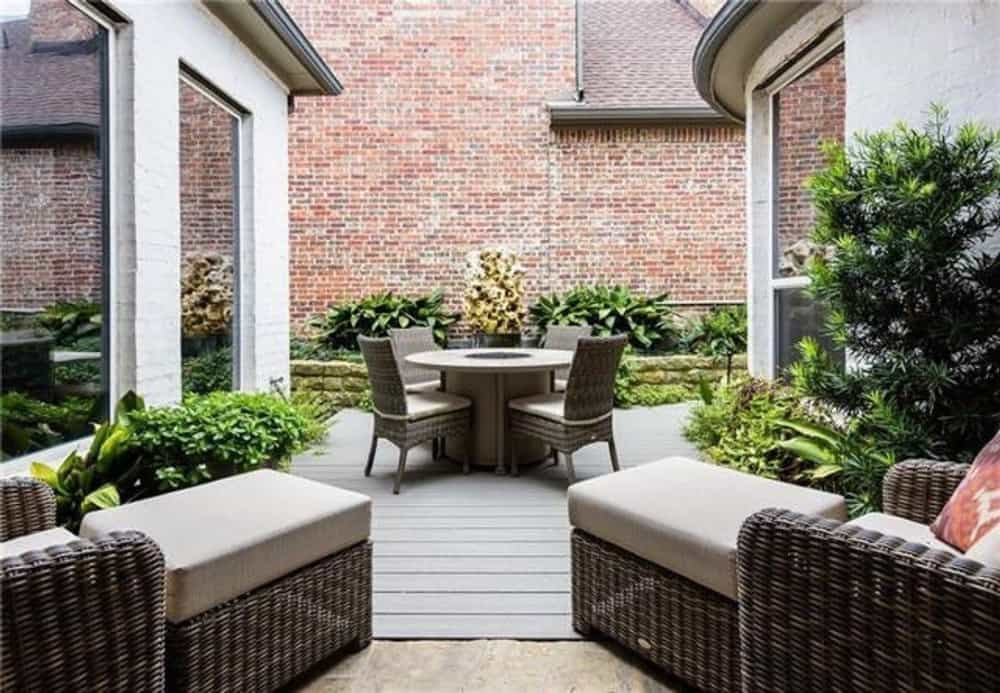 The patio offers a great entertaining place complete with comfy loungers and a serene ambiance.