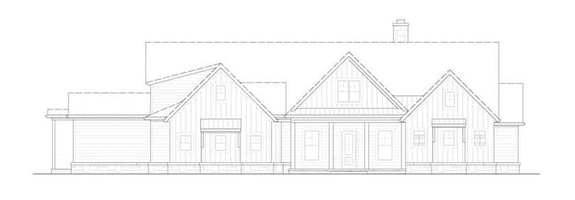 Front elevation sketch of the 3-bedroom two-story cottage style home.