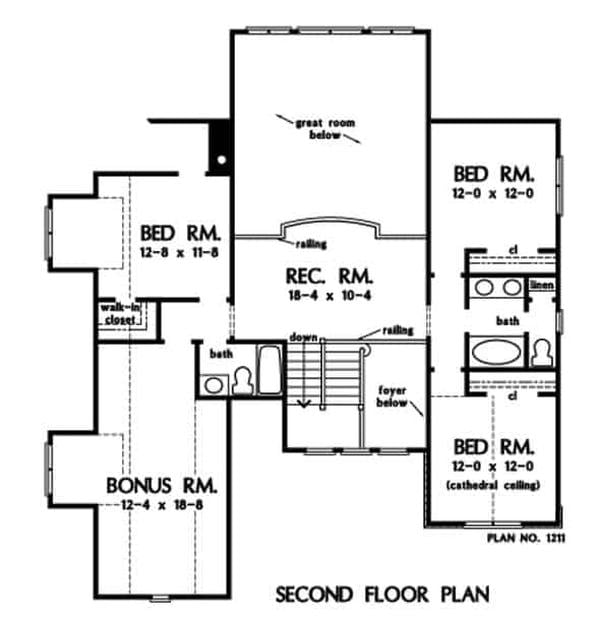 Second level floor plan