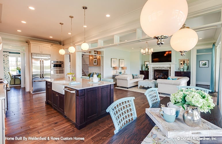 View of the kitchen and great room from the breakfast nook.