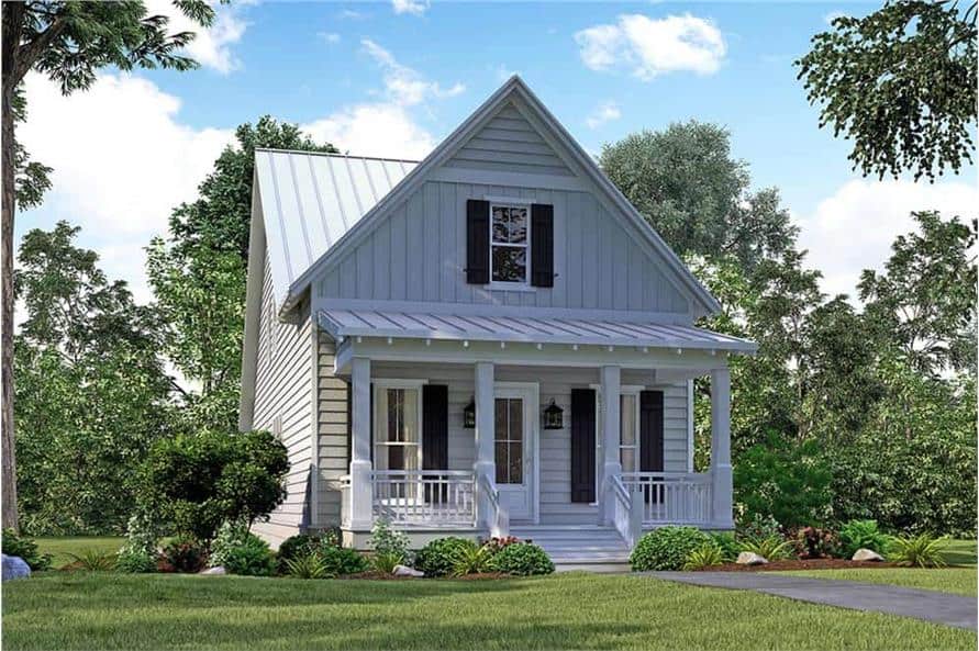Front rendering of the 4-bedroom two-story traditional style home.