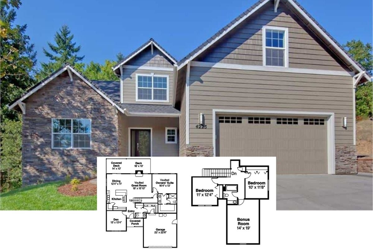 Welcome Home to Timeless Craftsmanship: A 2,013 Sq. Ft. Two-Story Country Style 3-Bedroom Retreat (Floor Plan)