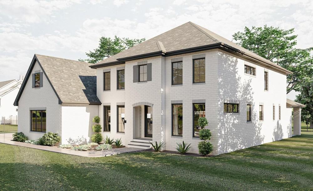 Right rendering of the traditional 5-bedroom two-story colonial style home.