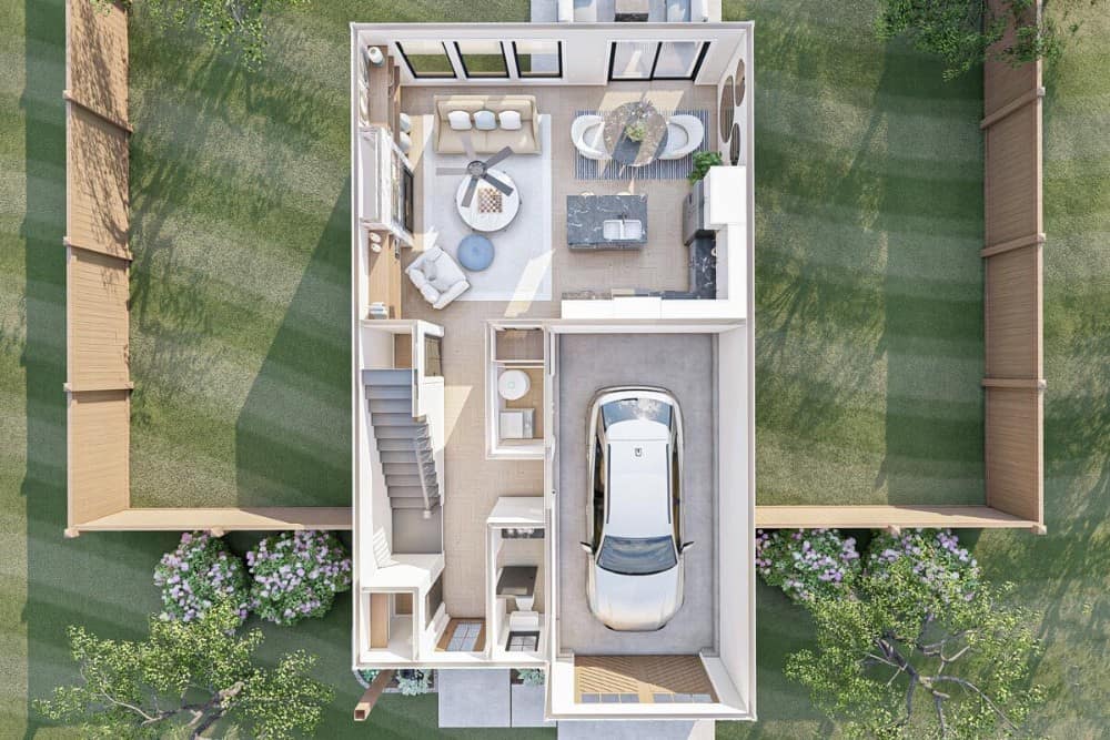 Main level 3D floor plan