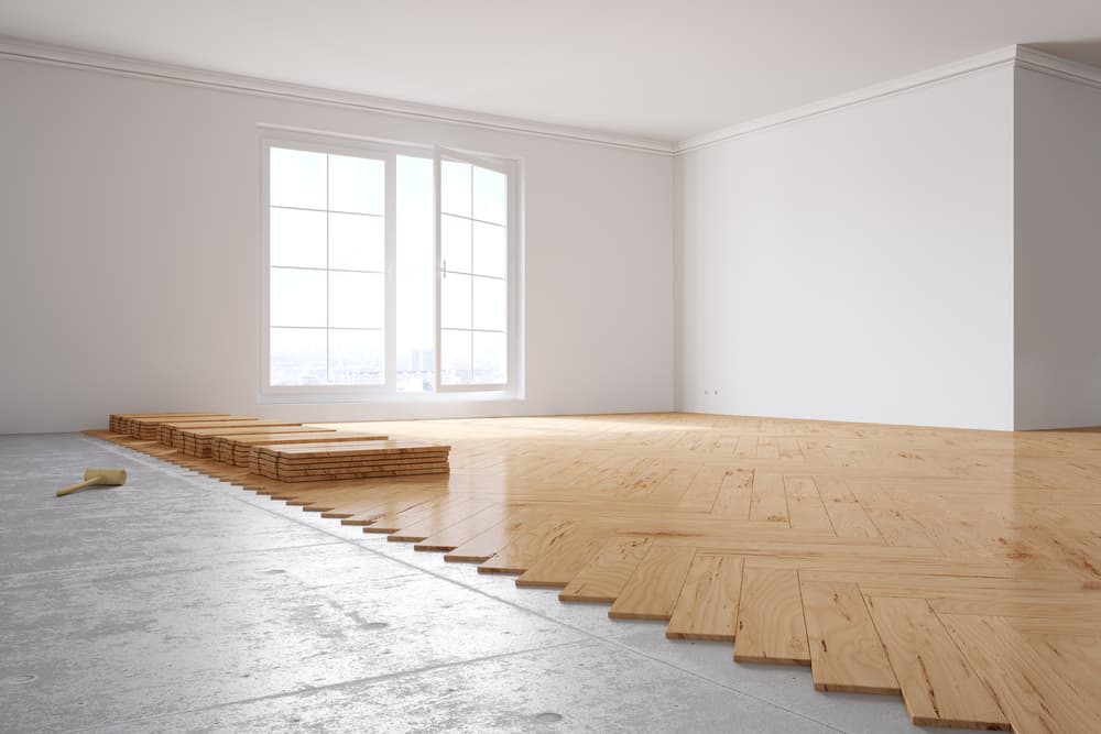 This is a look at the laying of poplar hardwood flooring.